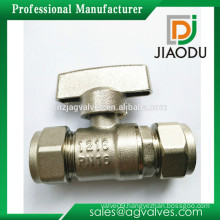 1/2 inch nickel plated Zinc alloy handle double union brass ball valve for pex al pex pipes